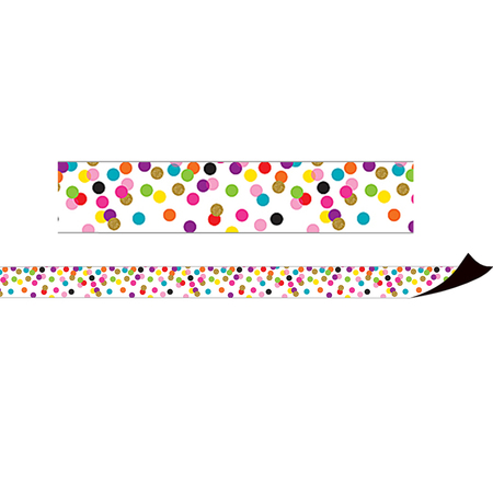 TEACHER CREATED RESOURCES Confetti Magnetic Border, 24 Feet/Pack, PK3 TCR77149